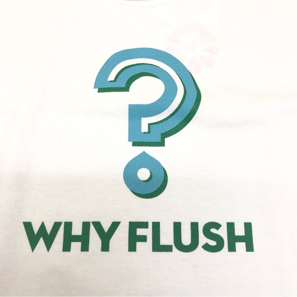 Why Flush? Eco-Friendly Toilet Conserve Water Graphic T-Shirt Men’s 2XL White - Picture 3 of 6